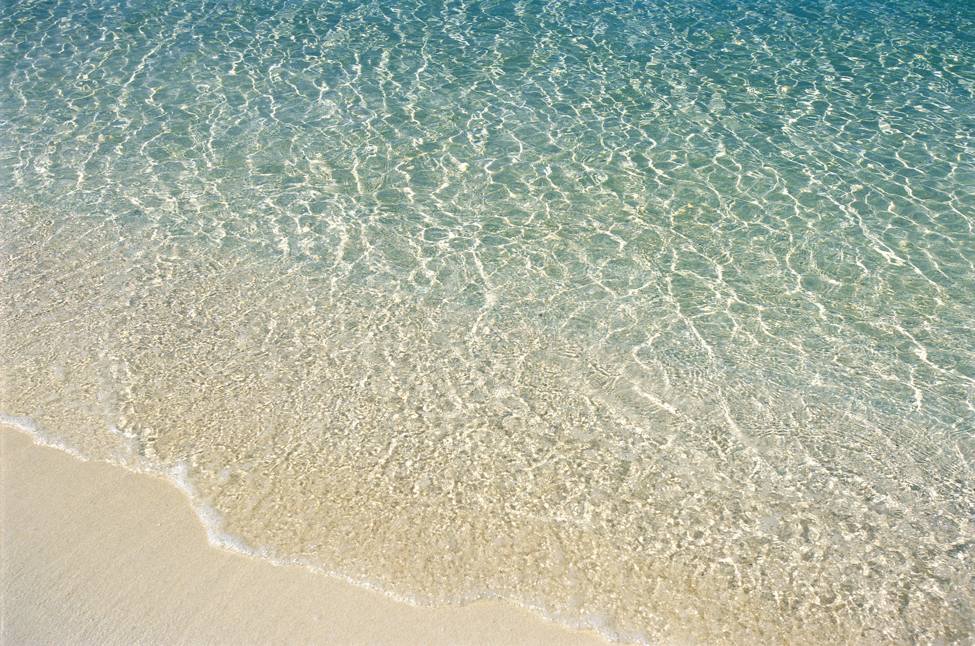 Clear sandy beach